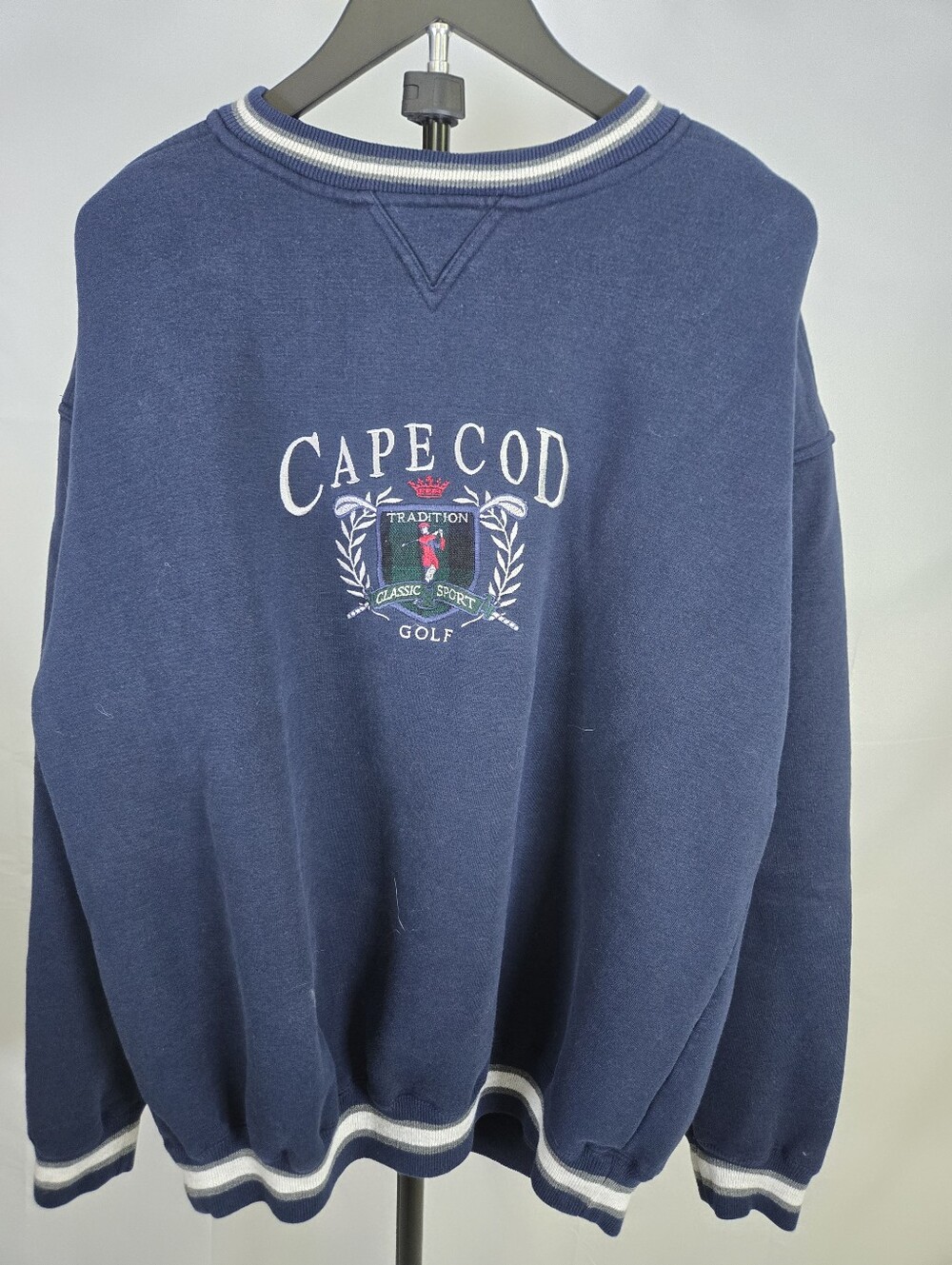 Vintage Cape Cod Golf Crewneck Sweatshirt XL Embroidered Crest New England Coast